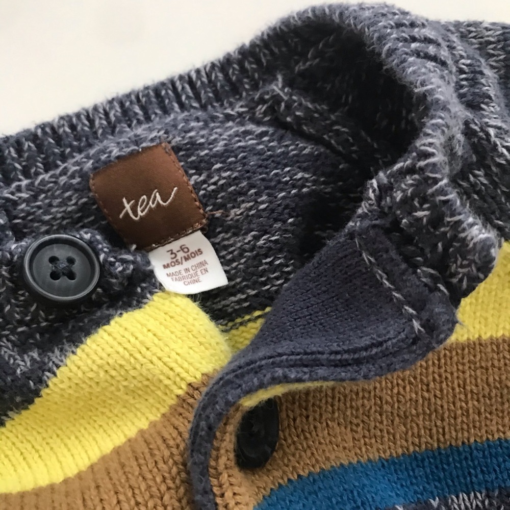EUC Tea Collection Button-Down Striped Sweater - Picture 3 of 3